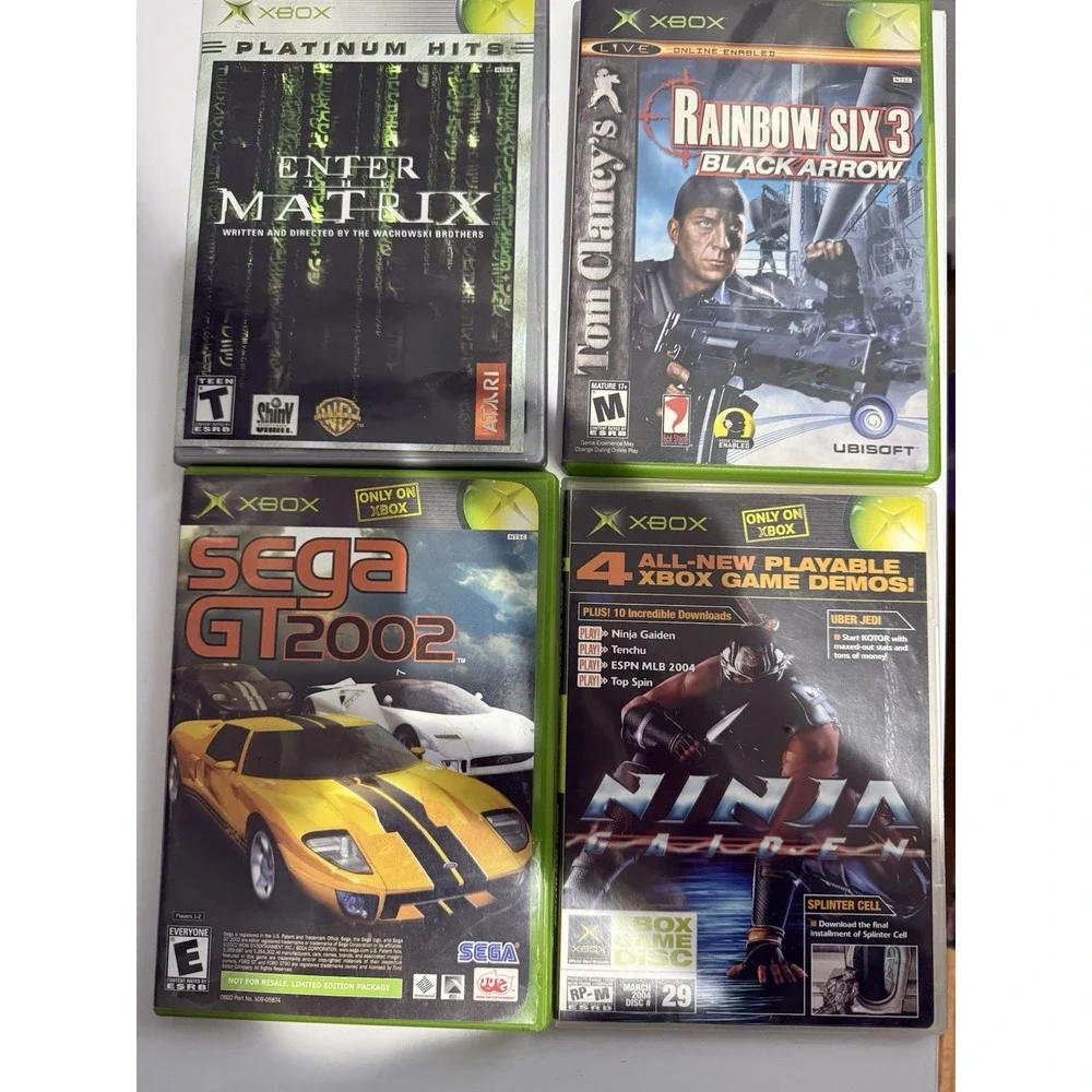 Lot of 4 Original Xbox Games - Tested and Working Matrix Rainbow 6 Sega GT Ninja